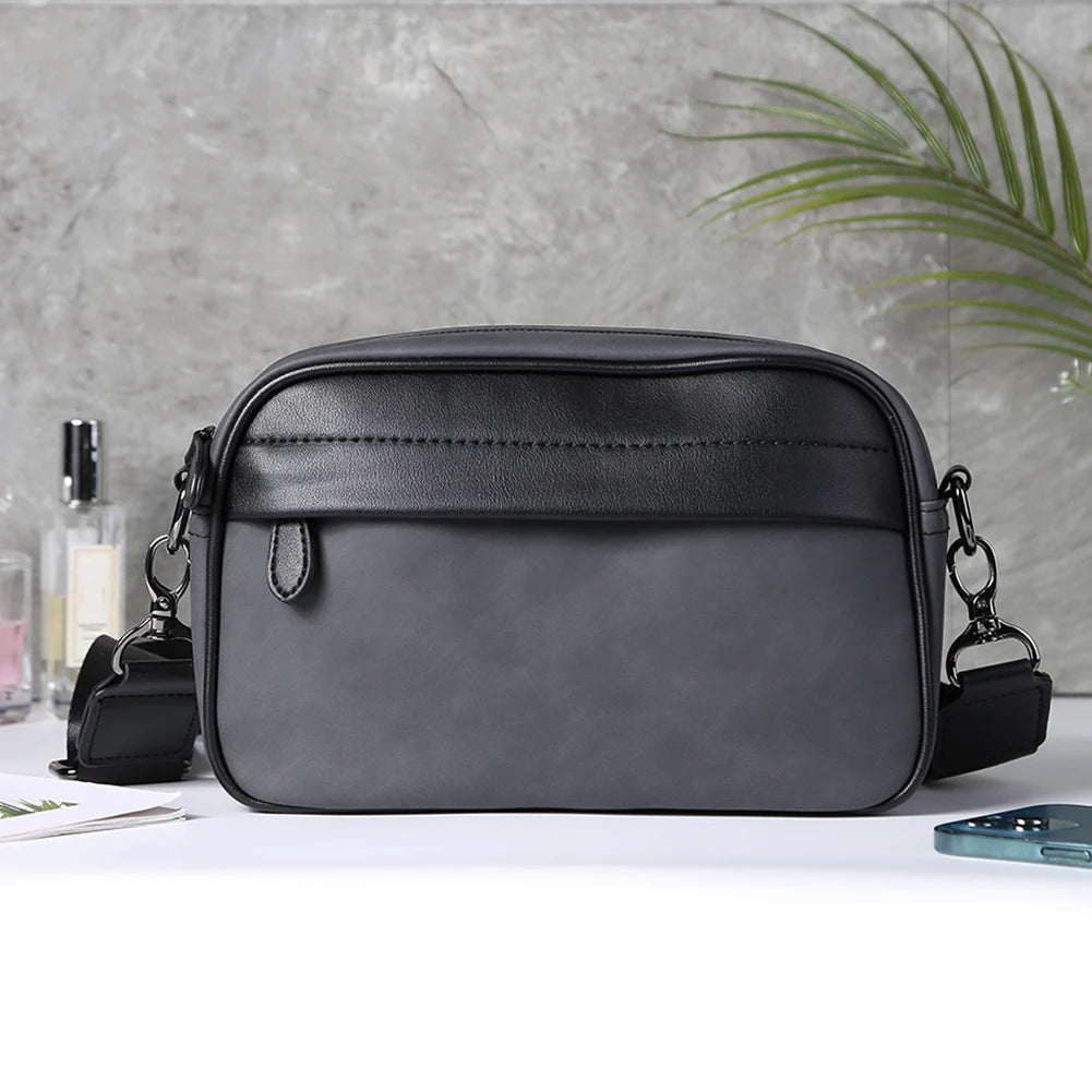 Casual Business Purse Handbag Classic Pattern Men Shoulder Crossbody Bag Wide Strap Small Square Travel Work Male Sling Bags - The Kings Lots