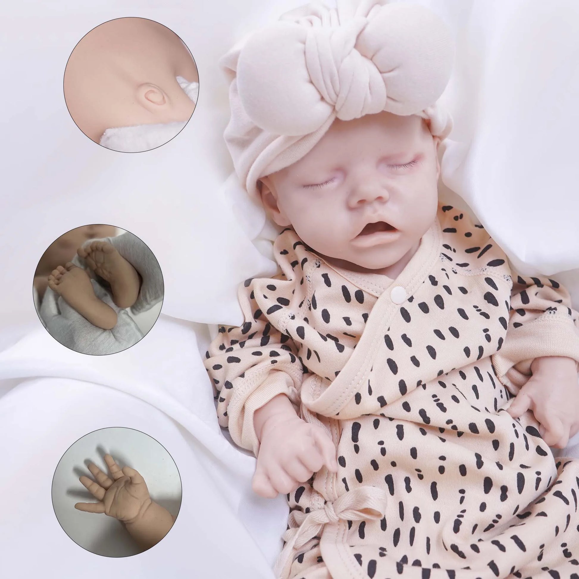 Zilasegy 17inch 2.6kg Full Body Silicone Reborn Baby Doll Realistic Girl Dolls Unpainted DIY Blank Baby Realistic Girl Baby Toy - The Kings Lots