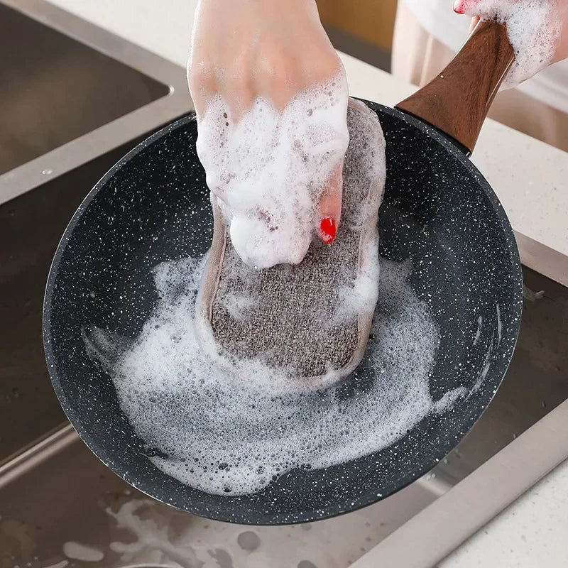 Dishwashing Sponge Block Kitchen Non-stick Oil Brush Pad