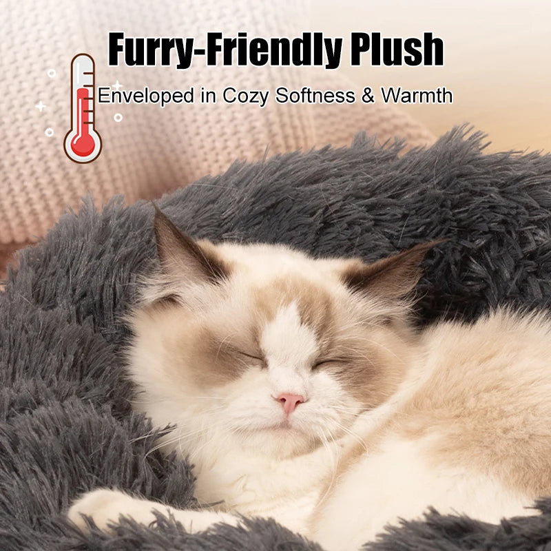40-100cm Fluffy Pets Dogs Beds Large Round Dog Bed Winter