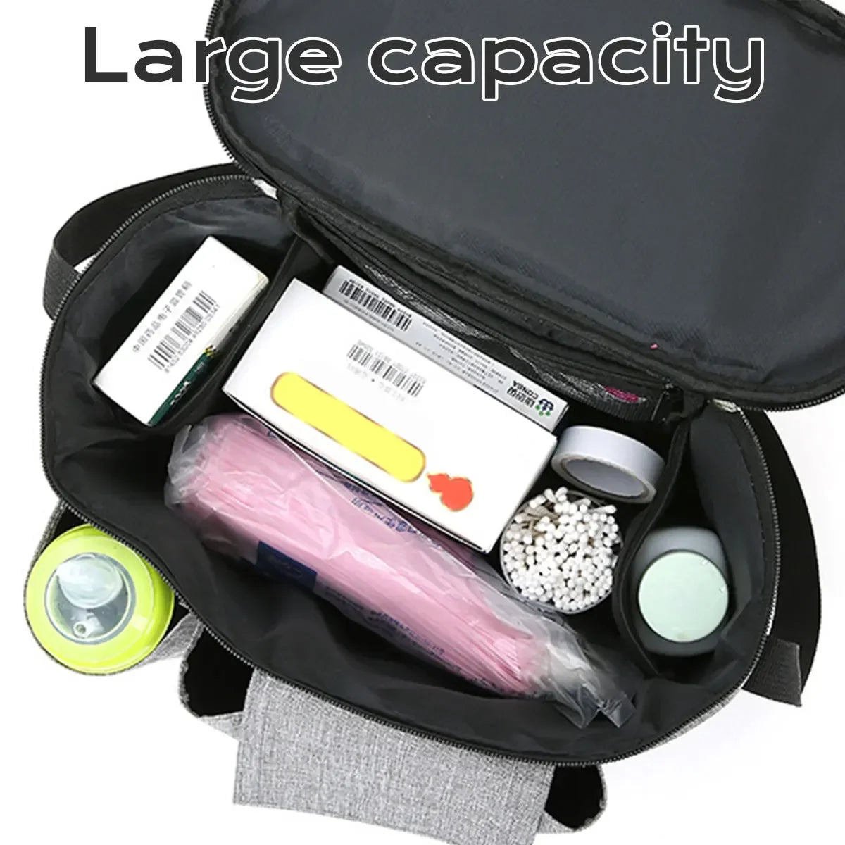 Stroller Organizer Large Capacity Baby Pram Buggy Storage Bag Multi Compartment Pushchair Organizer Mummy Shoulder Bag with