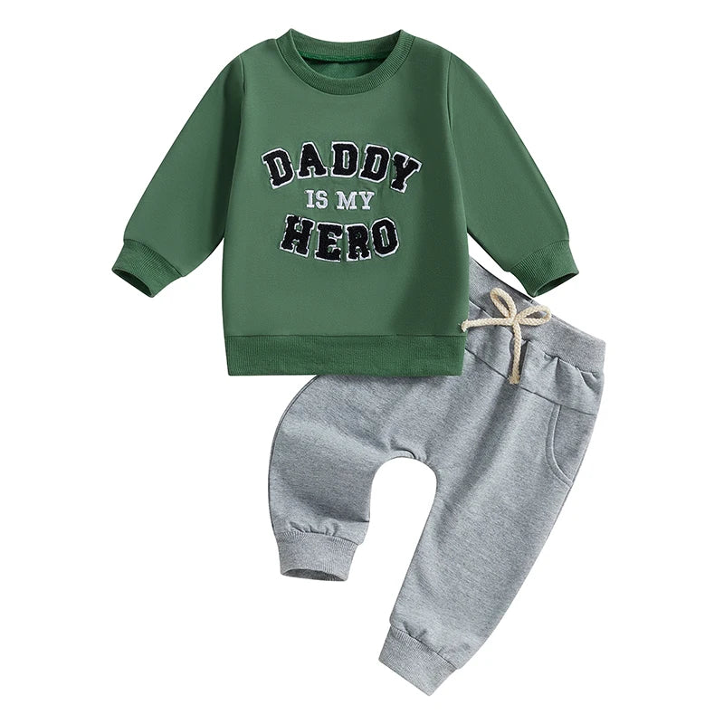 Baby Boys Autumn Clothes Outfits 2Pcs Activewear Set - The Kings Lots