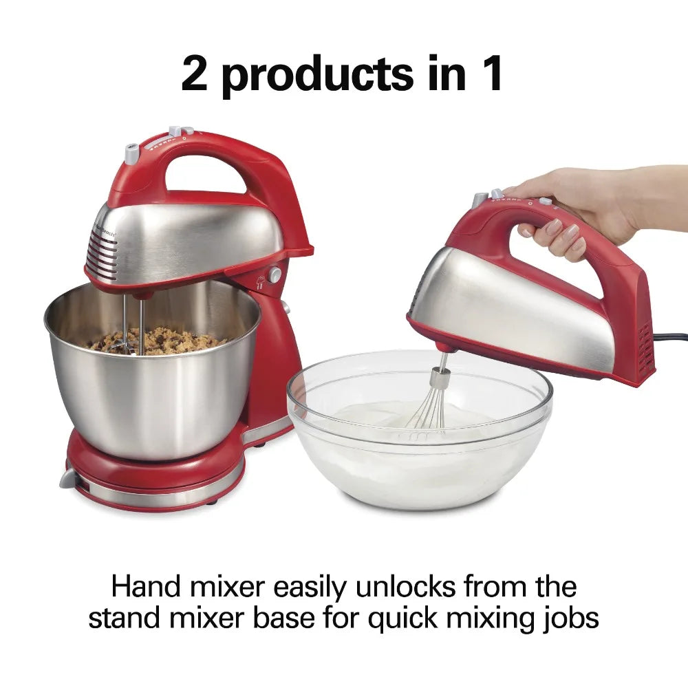 Classic Stand Mixer 4 Quart Stainless Steel Bowl Red