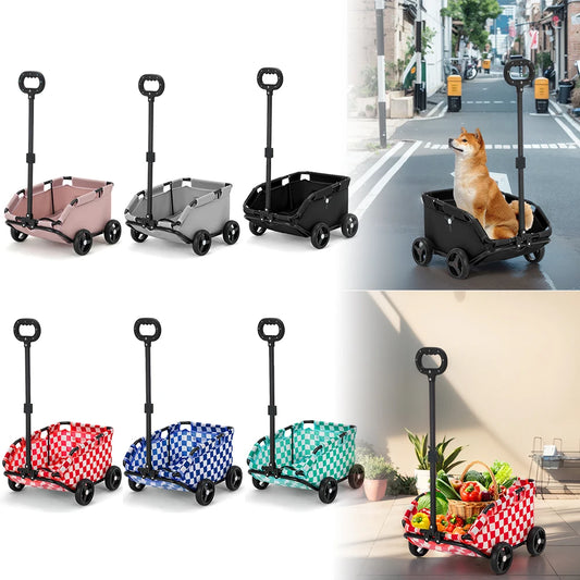 Folding Dog Stroller 4 Wheels Teddy Baby Stroller for Traveling Rolling Cat Carrier Pet Carriage for Travelling Shopping Walking