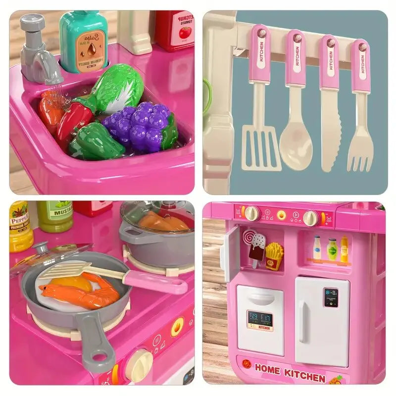 Play Kitchen Girls Toy Pretend Food Kitchen Toys for Kids - The Kings Lots