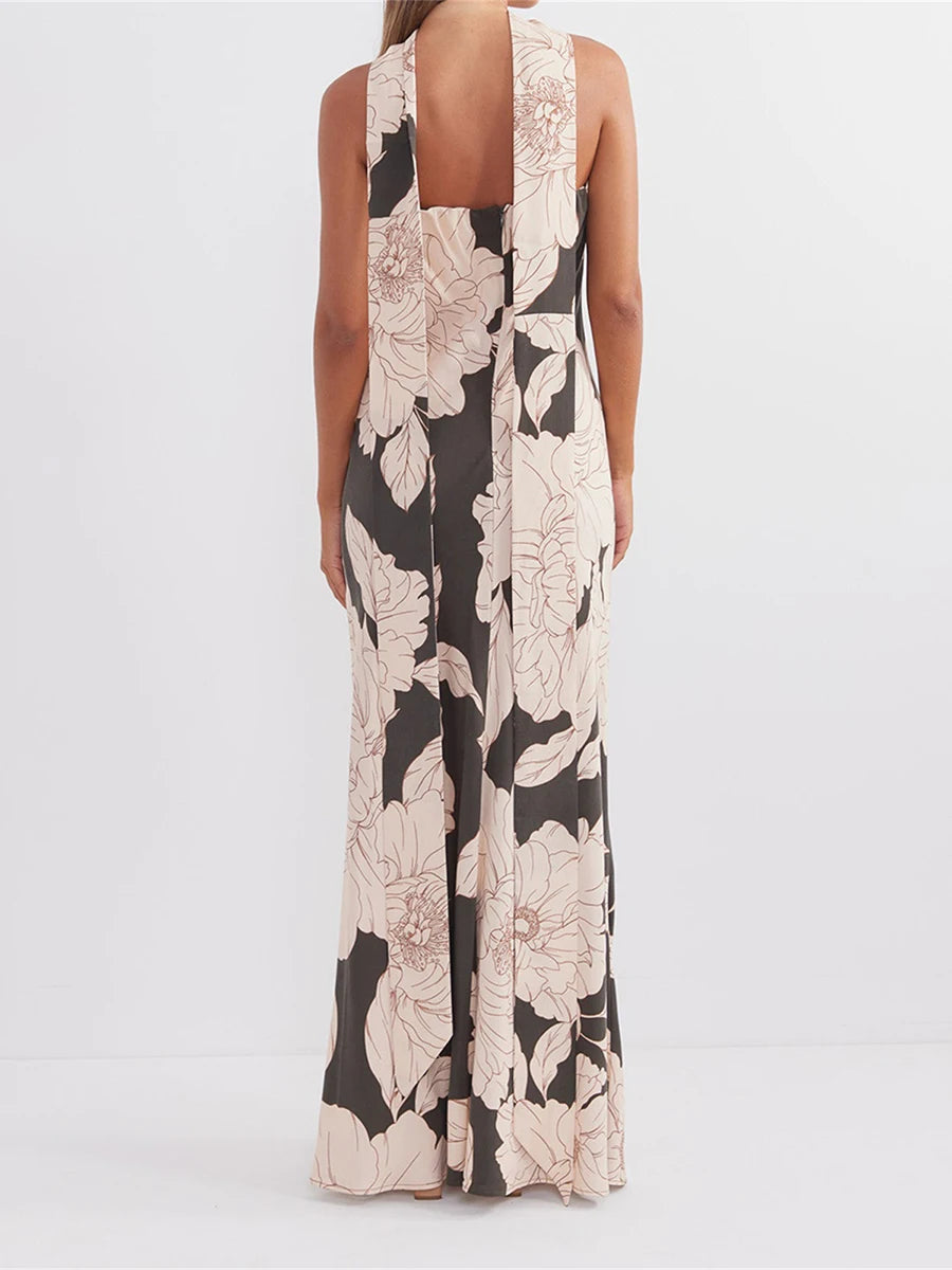 Elegant Off-Shoulder Maxi Dress with Ruffle Detail for Women