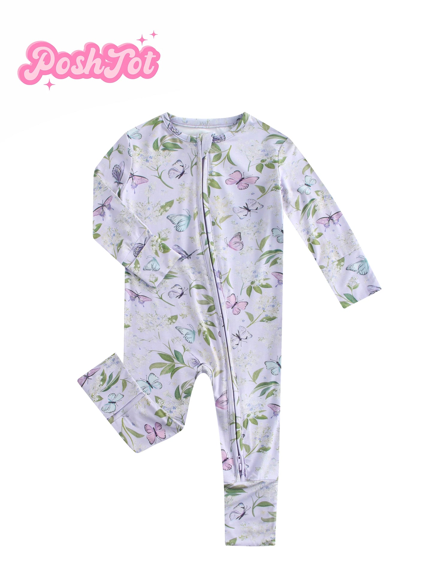 2pcs POSHTOT bamboo fiber long sleeves for baby. Baby pajamas two-way zipper 0-2 year old jumpsuit.Baby jumpsuit. - The Kings Lots