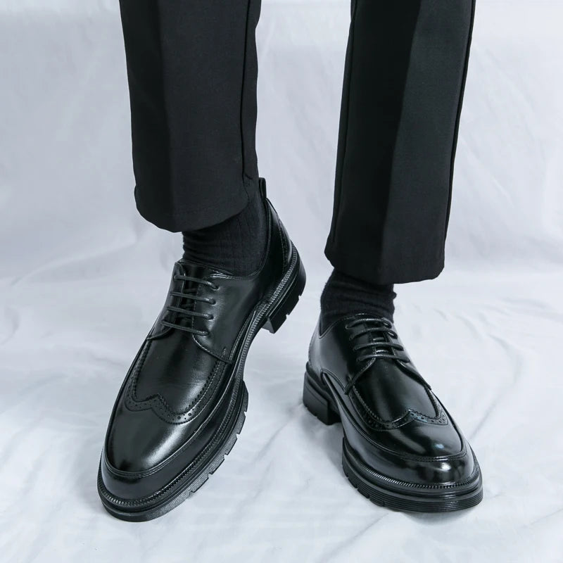Men's Dress Oxford Shoes Classic Lace Up Formal Shoes Style - The Kings Lots