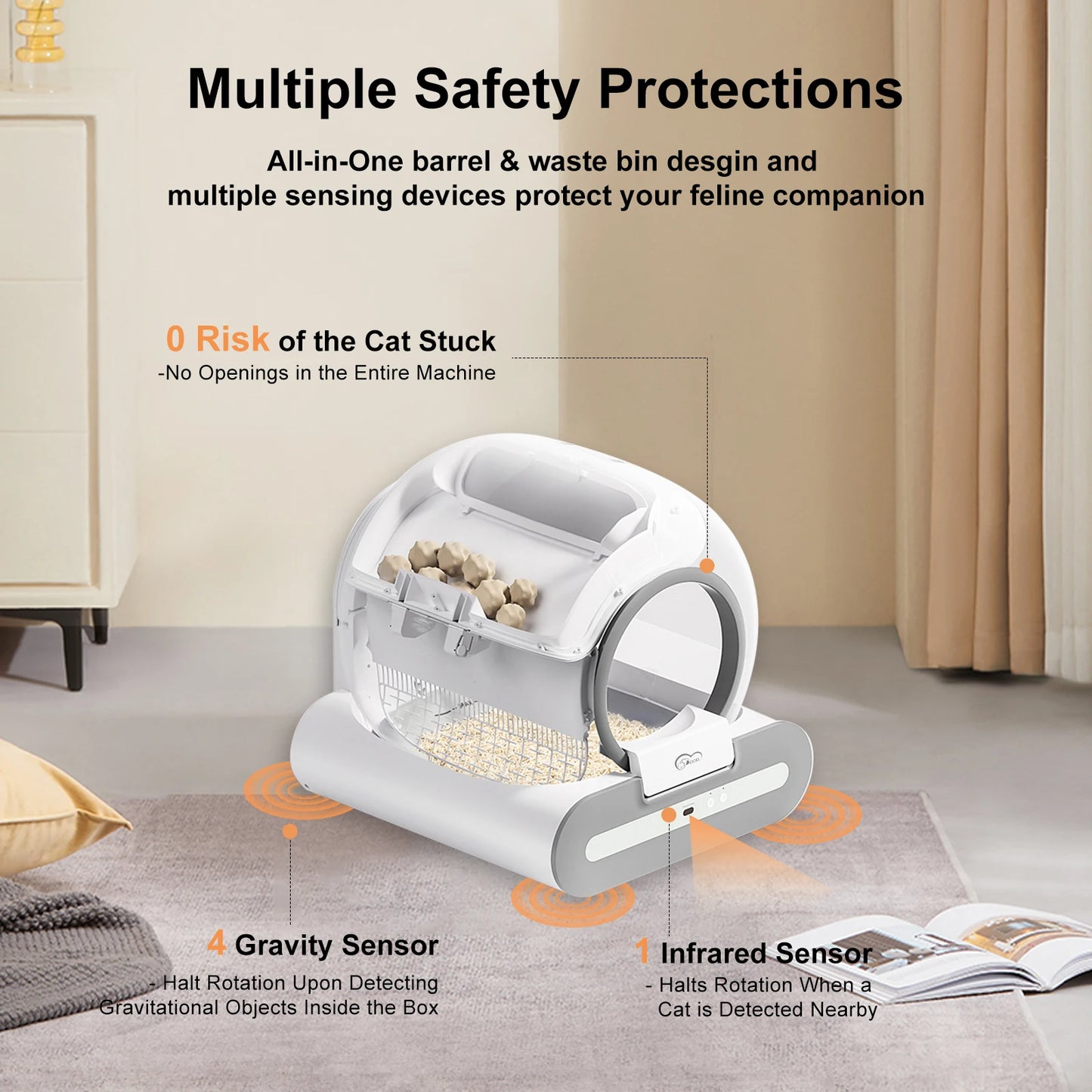 DOEL Automatic Cat Litter Box Self Cleaning for Large Cats - The Kings Lots