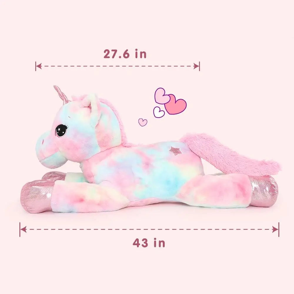 Tezituor 43in Giant Unicorn Plush Toys,Big Rainbow Pink Unicorn Stuffed Animals for Children,Great Unicorns Gifts for Girls - The Kings Lots