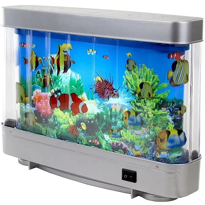Tropical Fish Tank Lamps Artificial Aquarium Decor Virtual Ocean in Motion Night Light For Children Halloween Christmas Gift Toy - The Kings Lots