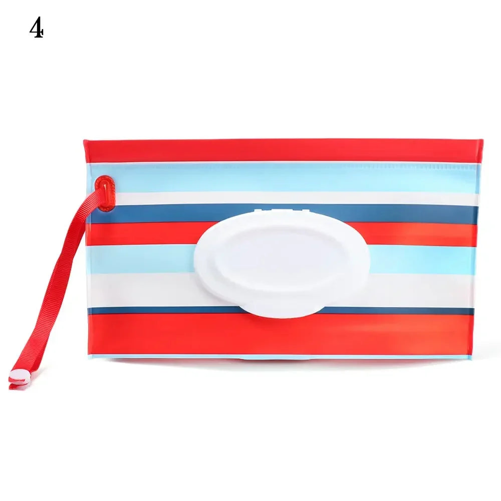 EVA Baby Wet Wipe Pouch Cute Snap-Strap Refillable Wet Wipes Bag Flip Cover Tissue Box Outdoor Useful Baby Stroller Accessory