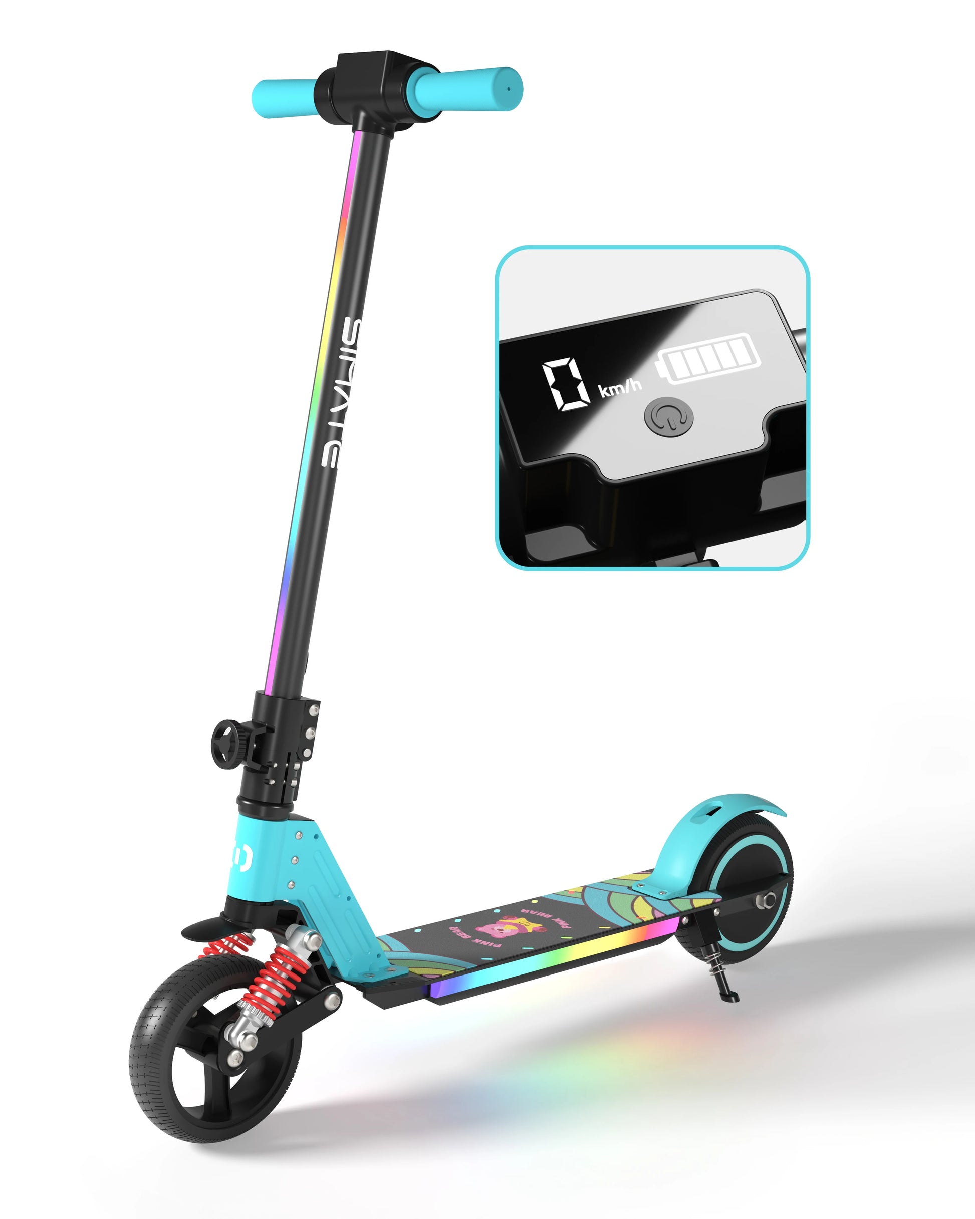 New Version S5 Kids Electric Scooter 24V/2.5Ah Battery 130W Motor Max Speed 14km/h with Suspension 6.5 Inch Tires Max Rang 8KM - The Kings Lots