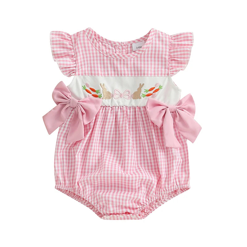 Adorable Toddler Easter Romper with Flutter Sleeves - The Kings Lots