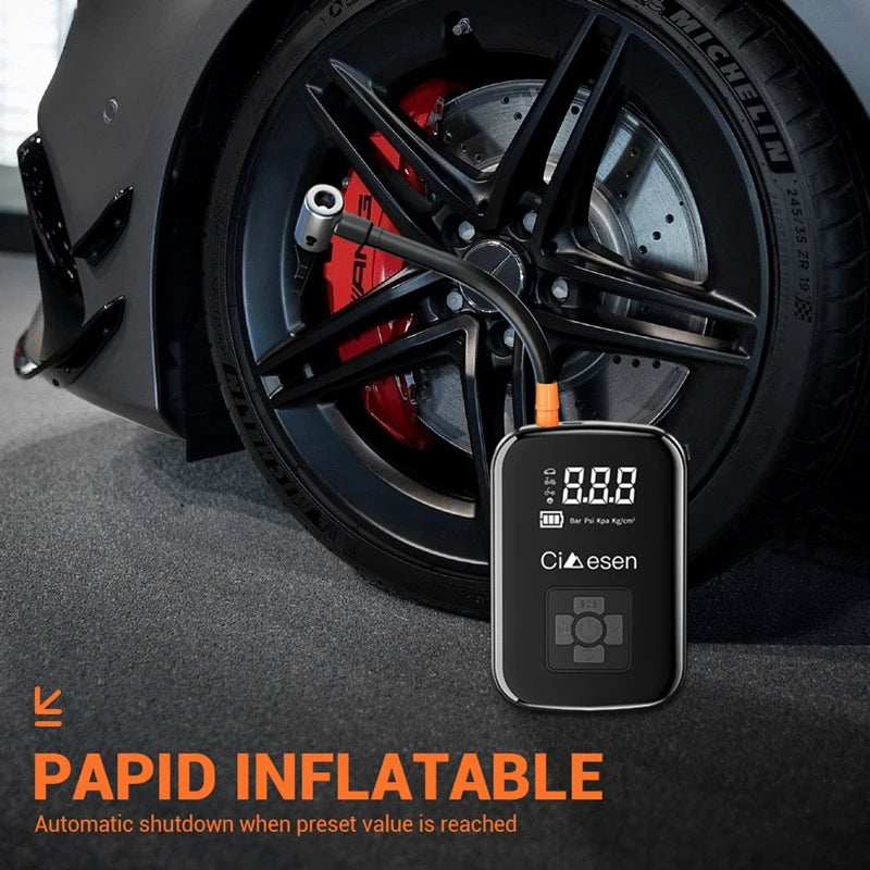1pc Car Wireless Air Pump 150PSI Portable Tire Inflator - The Kings Lots