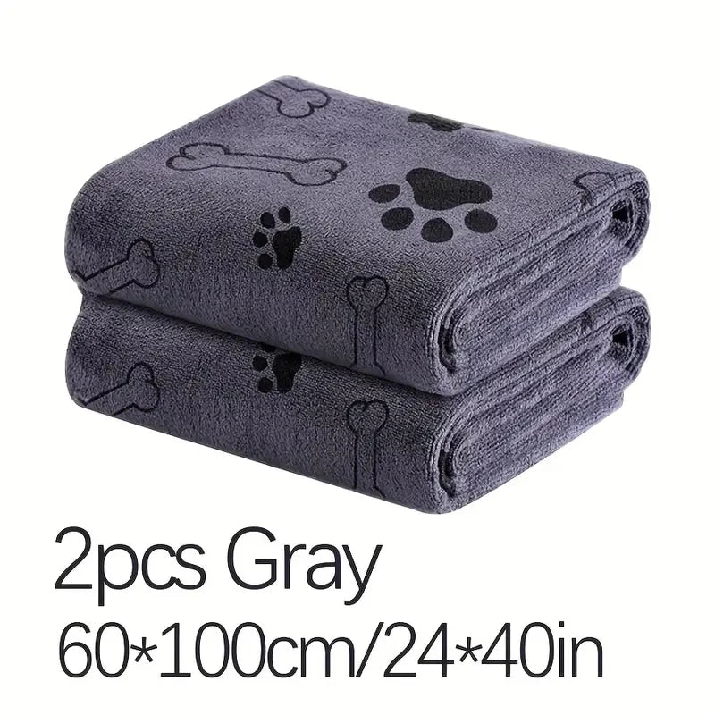 2pcs Soft Microfiber Dog Towels - Quick Dry, Absorbent Pet Bath & Grooming Towels For Dogs Dog Towels Pet Bath Drying Towels Dog - The Kings Lots