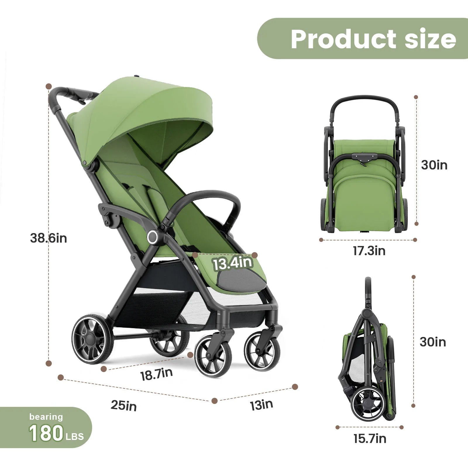 High View Portable Baby Stroller Compact Lightweight Travel Stroller for Babies & Toddlers With 360°Swivel Seat - The Kings Lots
