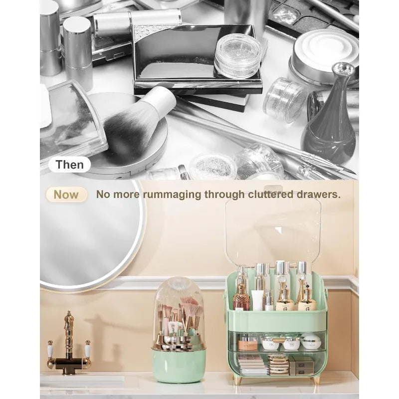 Makeup Organizer, Skincare Holder Bathroom Counter Organizer, Storage Box Cosmetic Display Cases, Teen Girl Gifts Trendy Stuff - The Kings Lots