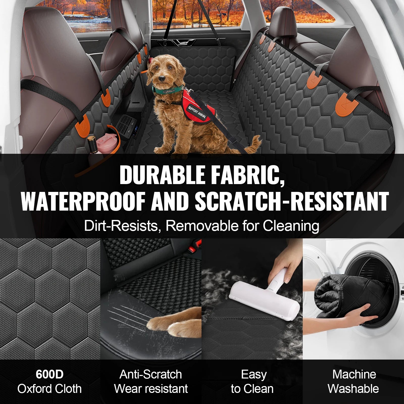 VEVOR Back Seat Extender Dog Car Seat Cover Supports 350lbs - The Kings Lots