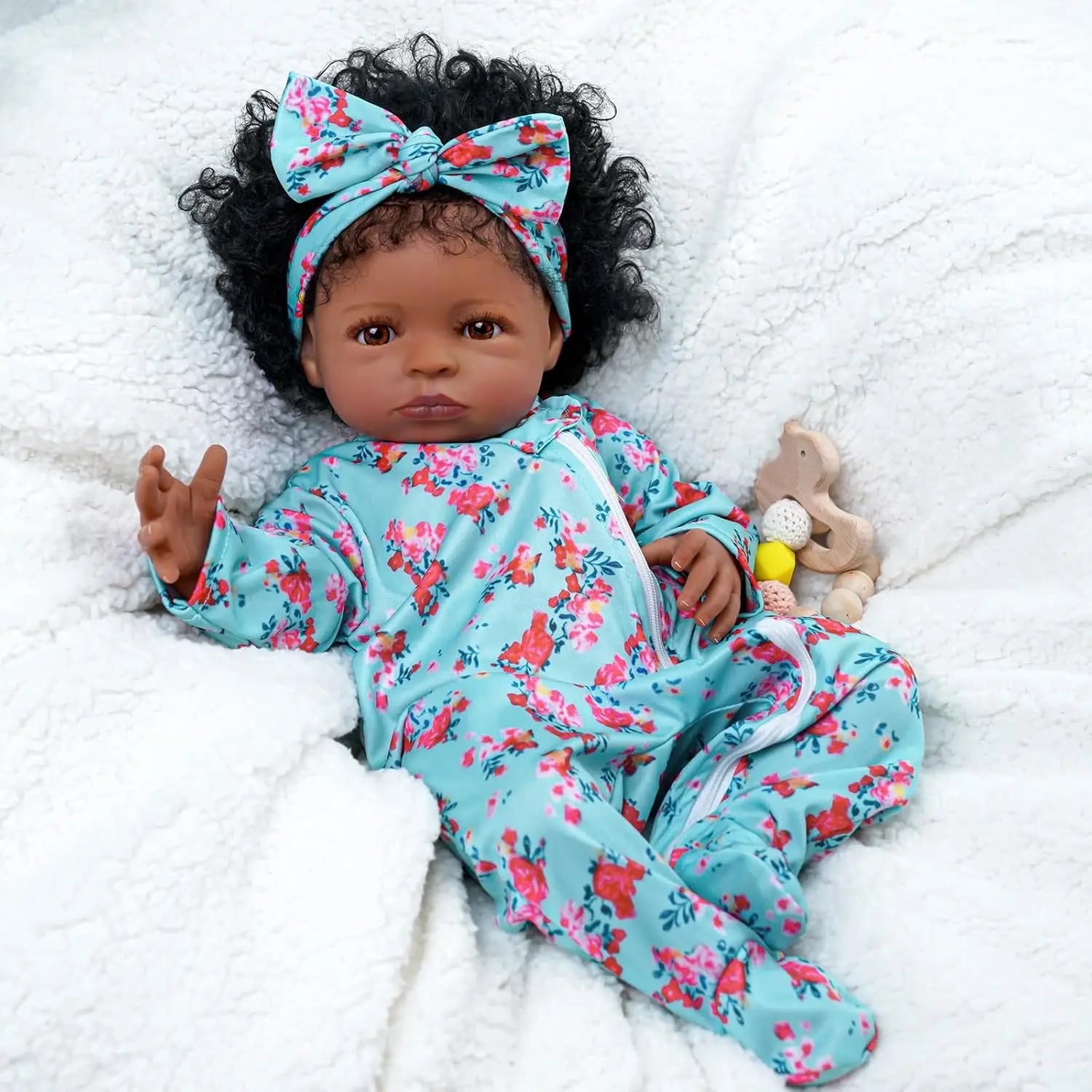 Lifelike Reborn Black Girl- 18-Inch Realistic Newborn Real Life Baby Dolls with Clothes and Toy Gift for Kids Age 3+ - The Kings Lots