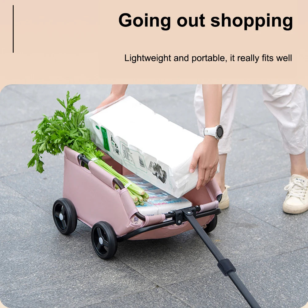 Folding Dog Stroller 4 Wheels Teddy Baby Stroller for Traveling Rolling Cat Carrier Pet Carriage for Travelling Shopping Walking