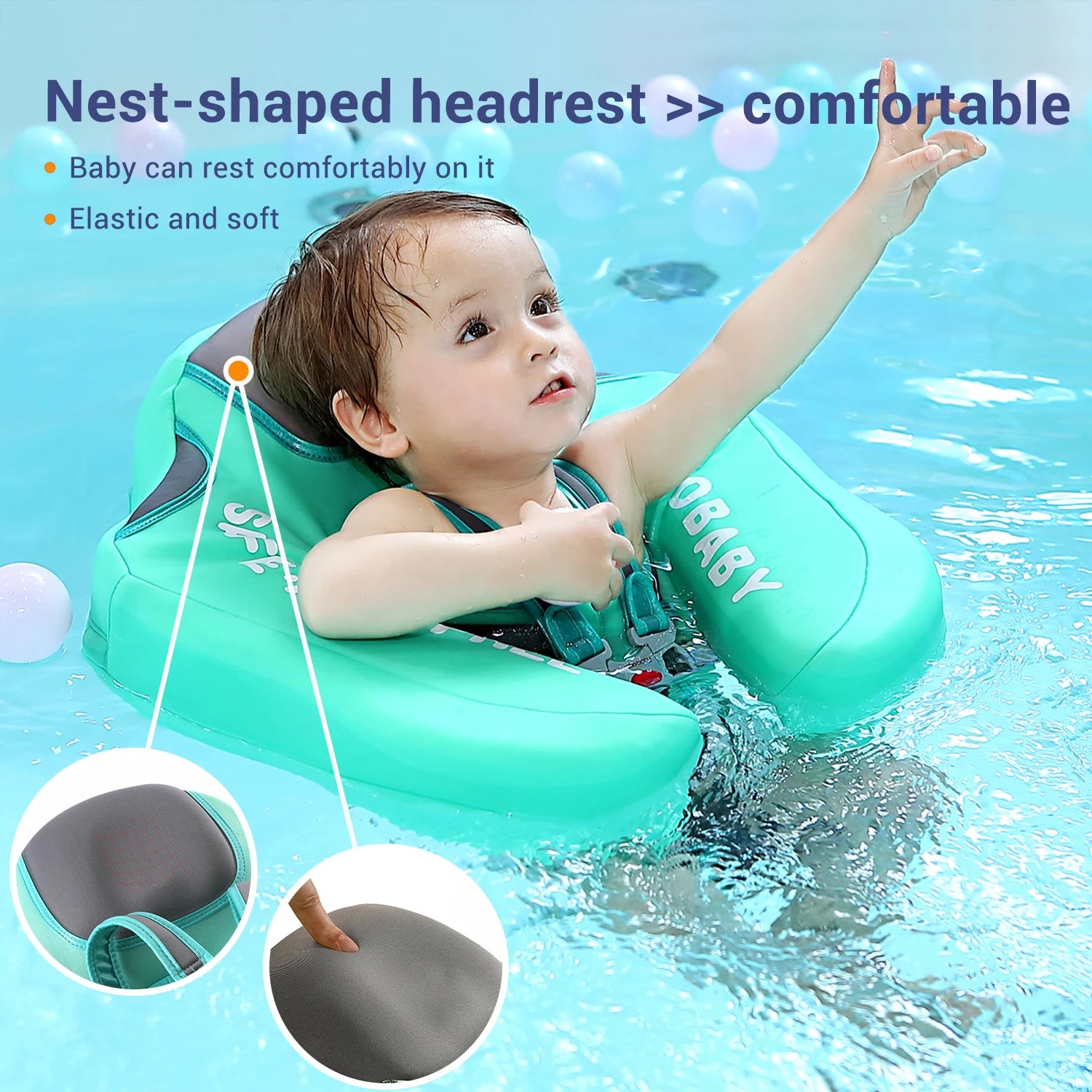 Mambobaby Baby Float with Sunshade Canopy and Crotch Strap - The Kings Lots