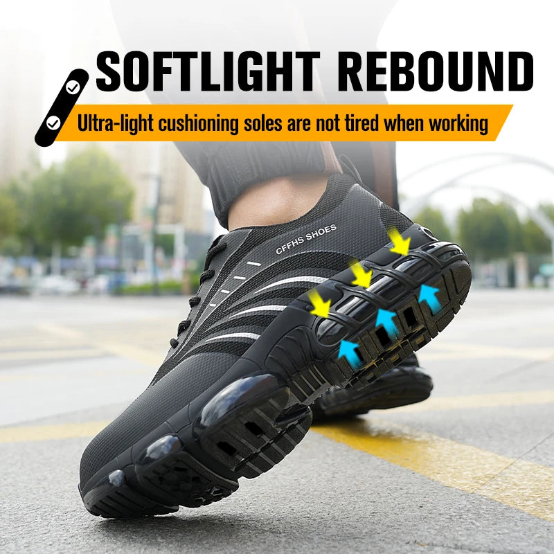 Breathable, lightweight and comfortable anti-smash and anti-puncture safety shoes - The Kings Lots