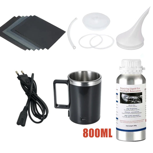 Car Headlight Polishing Kit 800ML Restoration Liquid Tool - The Kings Lots