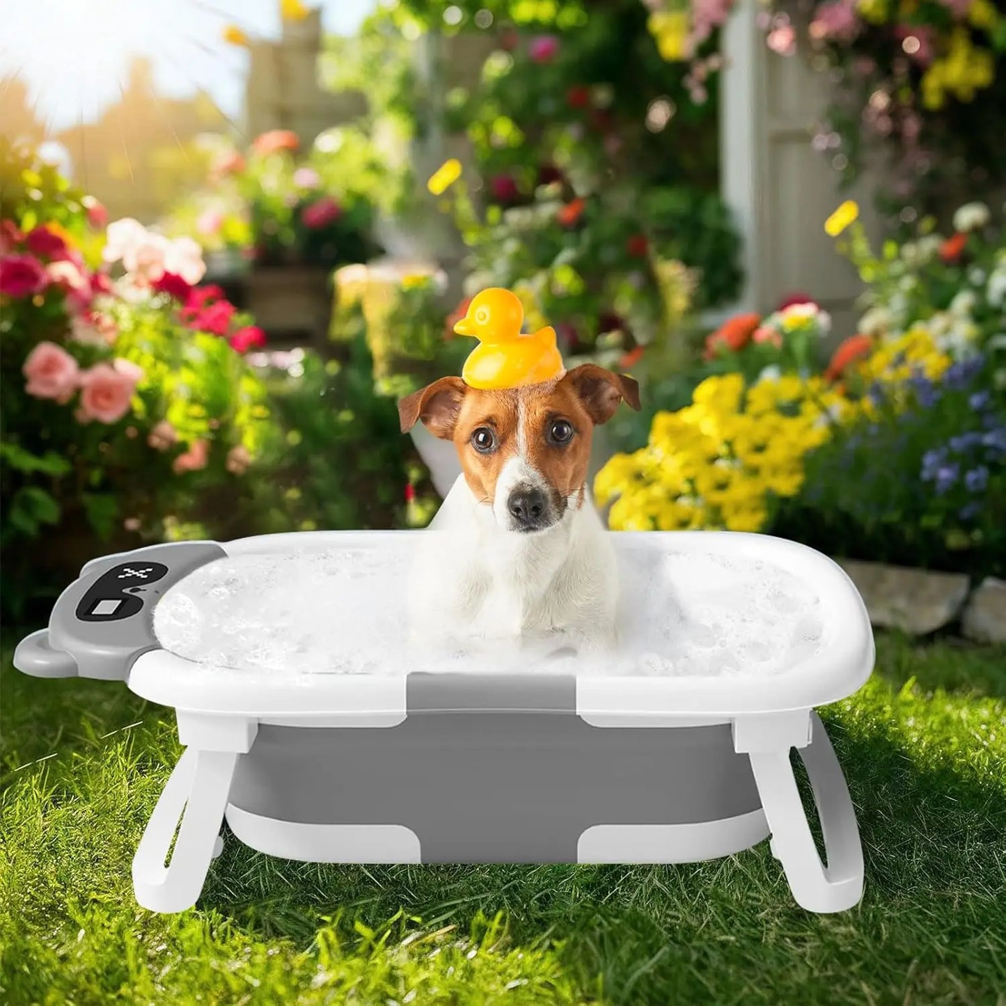 Baby Bathtub Real-Time Temperature Display Non-Slip Folding Tub - The Kings Lots