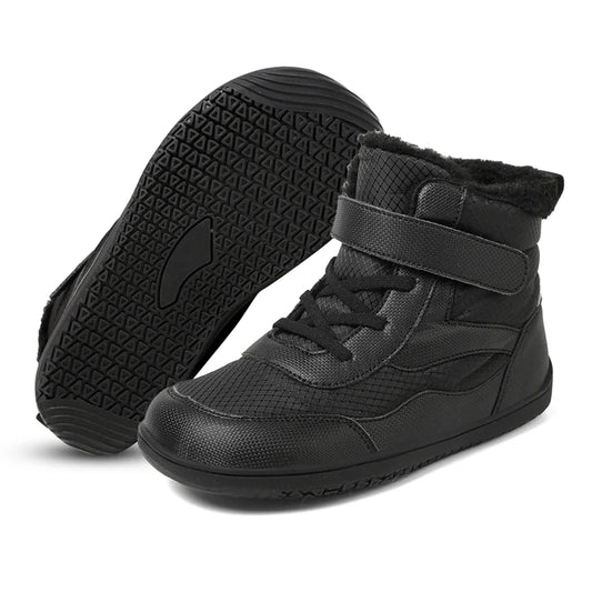 Kid's Snow Boots Children's Outdoor Wide Toe Barefoot Shoes Warm Waterproof Winter Boots High-top Velvet Boot Size 25-35 - The Kings Lots