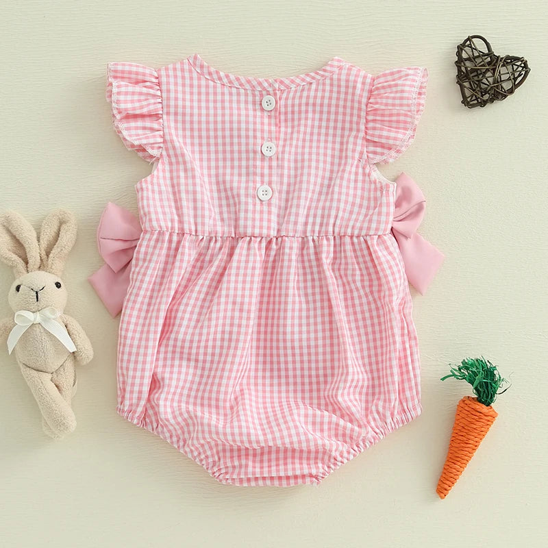 Adorable Toddler Easter Romper with Flutter Sleeves - The Kings Lots