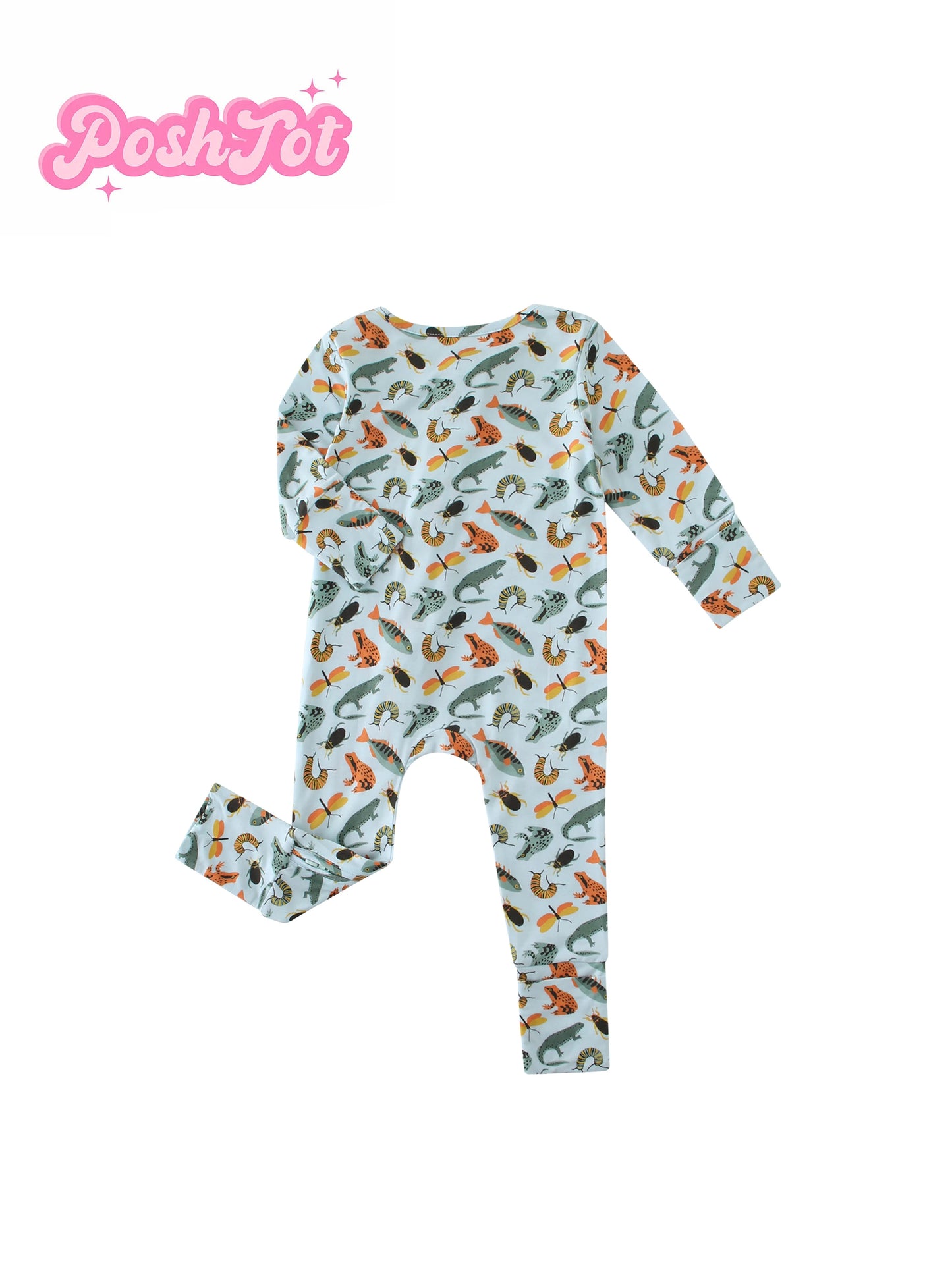 POSHTOT Crocodile print bamboo fiber baby long sleeve.  Baby pajamas two-way zipper 0-2 years romper. - The Kings Lots