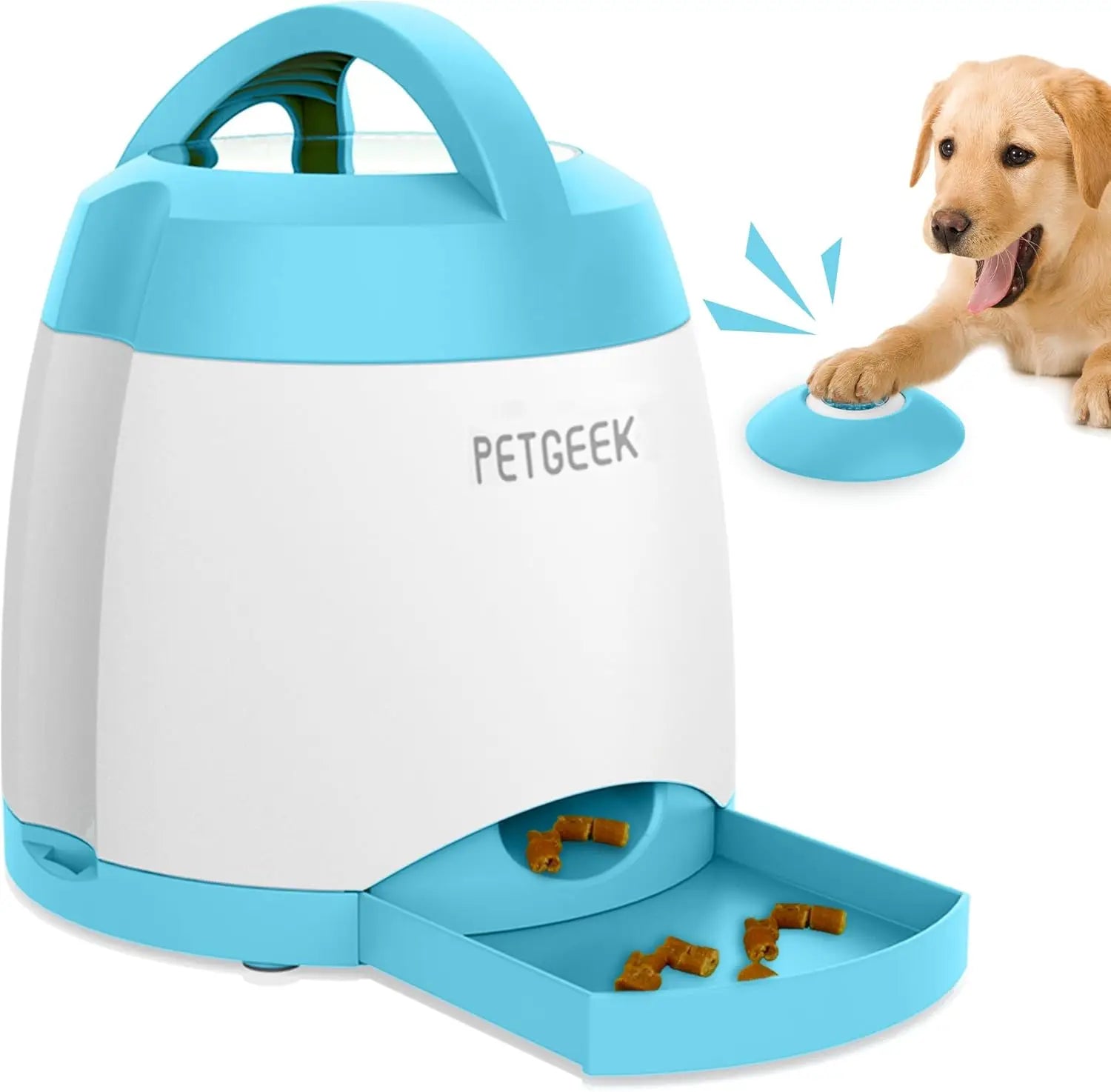 Automatic Treat Dispenser with Remote Button, Puzzle Memory Training Activity Toy- IQ Training Feeder, Pet Automatic Feeders - The Kings Lots