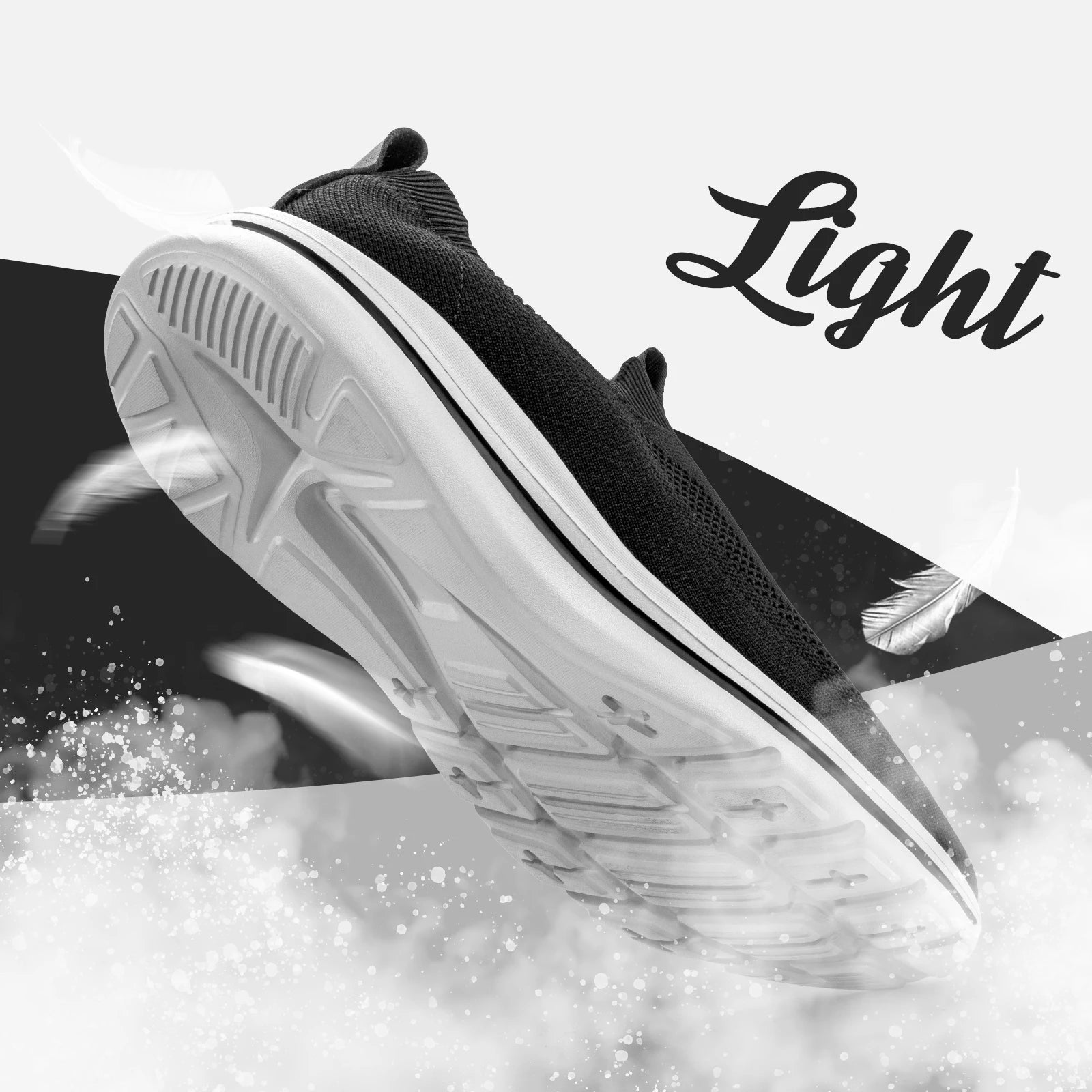 Men Sneakers Walking Shoes for Man Black Slip On Casual Shoes Athletic Lightweight Breathable Mesh Knit Running Shoes 1239 - The Kings Lots