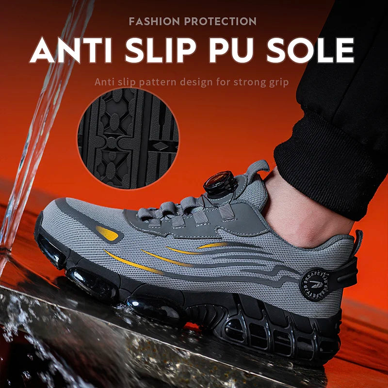 Breathable lace-free soft sole comfortable anti-smash anti-puncture labour insurance shoes - The Kings Lots