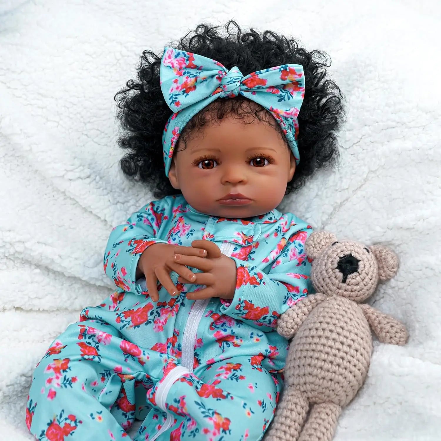 Lifelike Reborn Black Girl- 18-Inch Realistic Newborn Real Life Baby Dolls with Clothes and Toy Gift for Kids Age 3+ - The Kings Lots