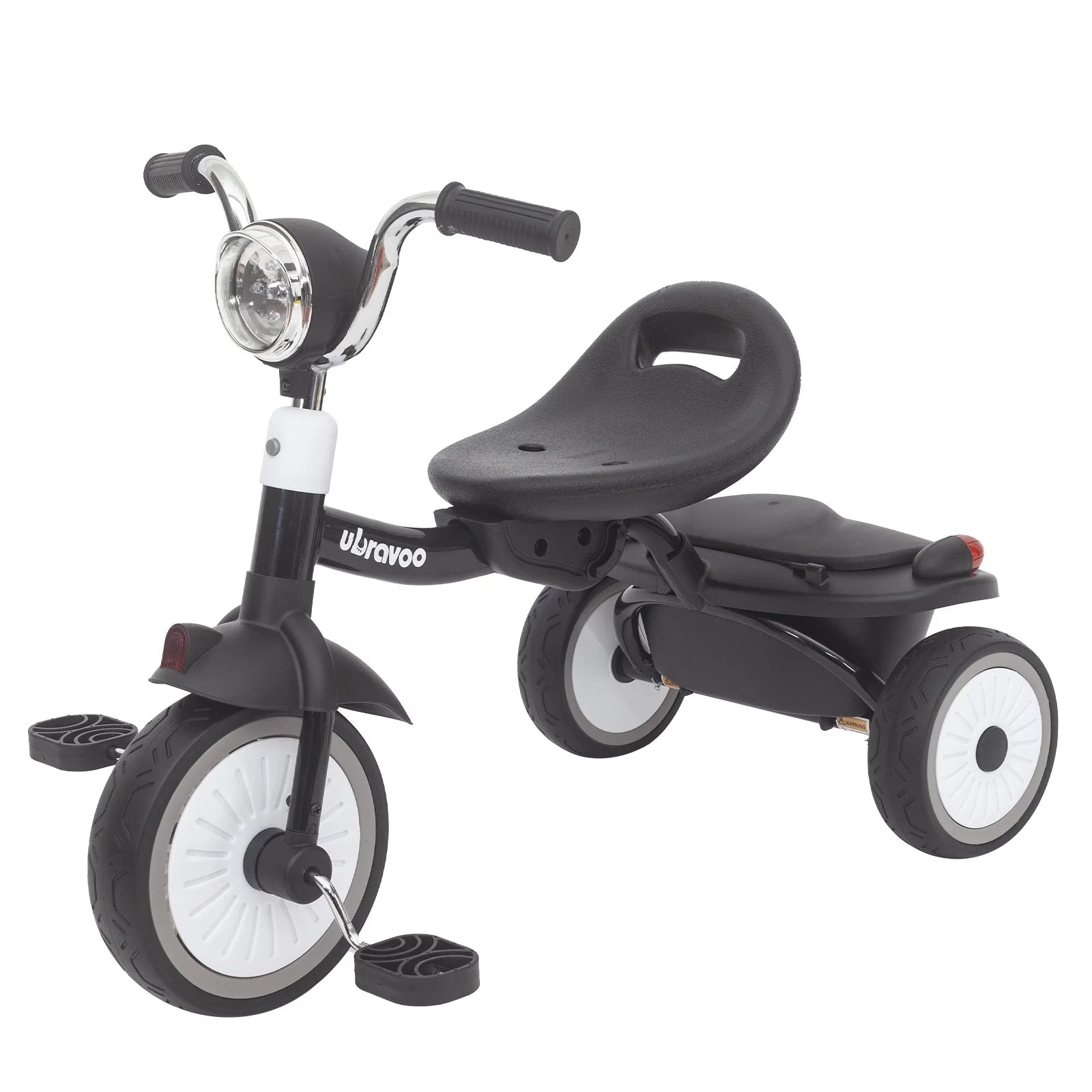 UBRAVOO Baby Foldable Tricycle Trike with Pedals,Unique PU Wheels with Elasticity Shock-absorbing Effect,Cool Lights,1-5 Years - The Kings Lots