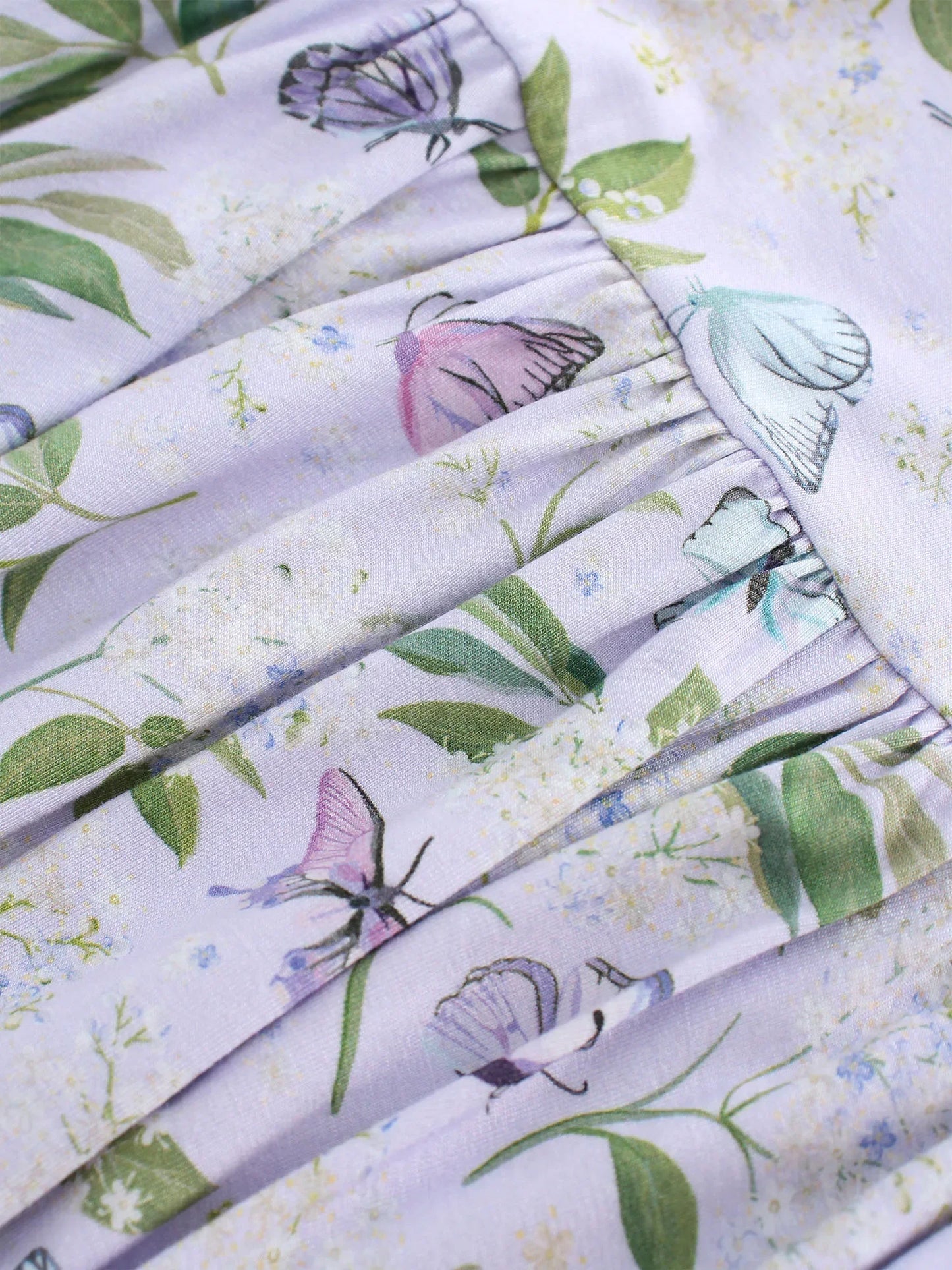 POSHTOT Purple butterfly Bamboo fiber Super cozy bamboo Girls' Floral Print Princess Dress, - The Kings Lots