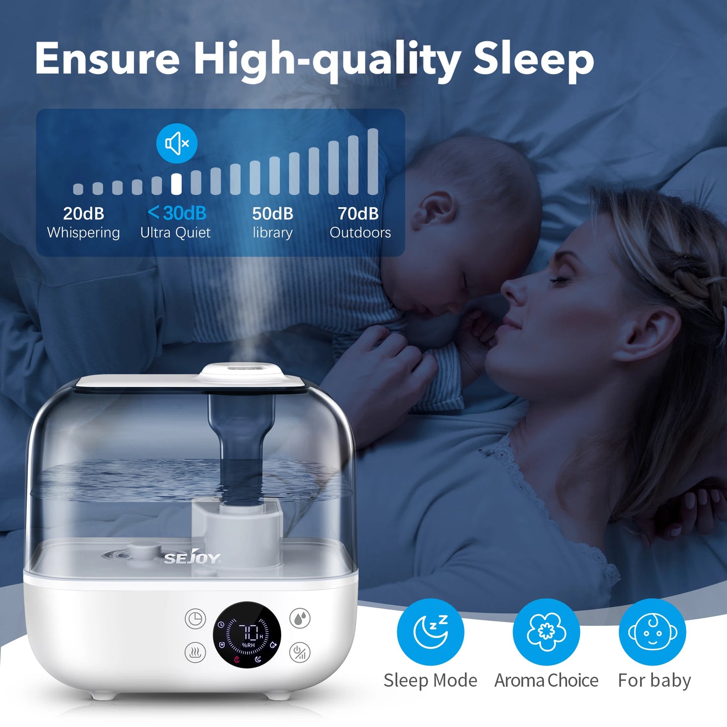 110/220V Humidifier for Bedroom Large Room Home 5L